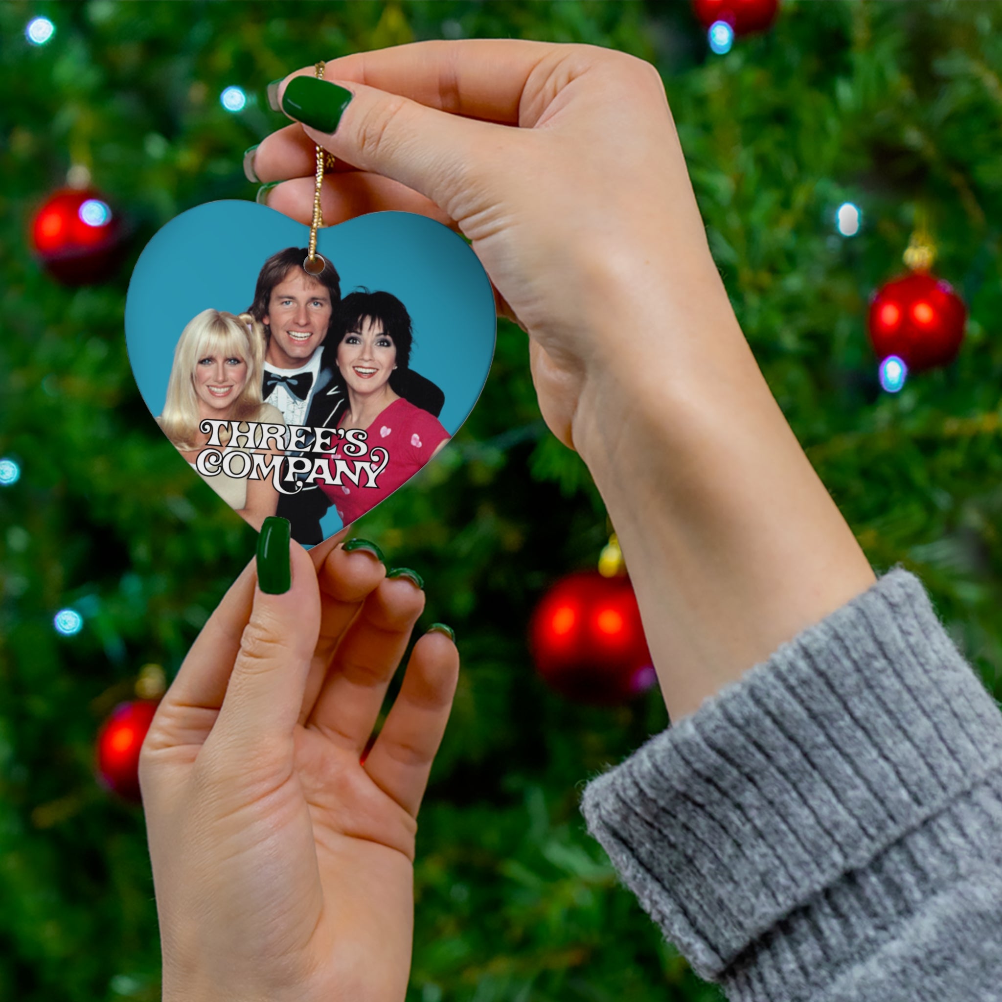 Three's Company 70's TV Show- Ceramic Ornament, 4 Shapes - Creations by Chris and Carlos